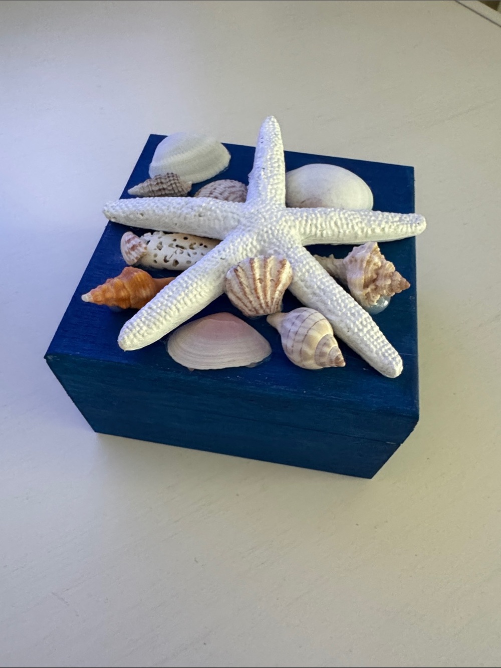 Beach Seashell Decor wooden Trinket Box